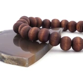 Kahverengi Ahşap Doğal Taş Erkek Bileklik EBLK-392 thumbnail 4