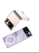 Z Flip 4 Uyumlu  Uyumlu KılıfWireless Şarj Özellikli Airbagli Kıpta Anti Shock Magsafe Kapak thumbnail 8