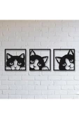 3 Lü Kedi Tablosu Lazer Kesim Mdf Tablo - 1