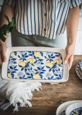 The Mia Odore Di Limone Dikdörtgen Servis 34x25 cm ODL0010 thumbnail 4