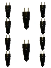 Nead 1x16 Kauçuk Düz Fiş Monofaze Siyah (10 Adet) - 1