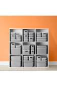 3 Boy Set Gri 6 - 13 - 21 Lt Storage Çok Amaçlı Dolap Içi Düzenleyici Saklama Kutusu thumbnail 6