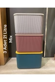 3 Adet Mix 21 Lt Storage Çok Amaçlı Dolap Içi Düzenleyici, Oyuncak Ve Çamaşır Sepeti, Saklama Kutusu - 2