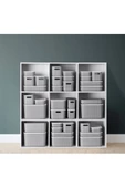 5 Parça Gri Storage Set Kapaklı  Dolap Içi Düzenleyici, Sepet, Çorap, Kıyafet Düzenleyici - 4