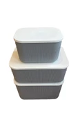 3 Boy Set Gri 6 - 13 - 21 Lt Storage Çok Amaçlı Dolap Içi Düzenleyici Saklama Kutusu thumbnail 3