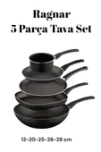 Ragnar 5 Parça Tava Seti 5 Li Çeyiz Tava Set Wok Grill Krep Sosluk Kaçerola Ve Sahan Yumurta Tavası - 1