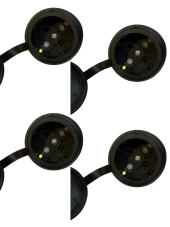 Nead 1x16 Kauçuk Uzatma Seyyar Priz Tekli Siyah (4 Adet) thumbnail 1