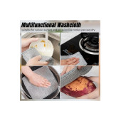 Yenigeldi 6 Adet Çift Katlı Çok Amaçlı Tel Bez Mikrofiber Inox Bez Telli Bulaşık Bezi - 5