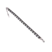 316L Erkek Çelik Bileklik Gri Hematit Taşlı Spor Zincir Bileklik EBLK-456 thumbnail 3