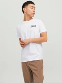 JACK JONES Yazılı Erkek Bisiklet Yaka Tişört 12151955 - 1