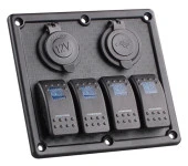 BFY Sigortalı Switch Panel USB + 12V Çakmaklık, 4 Anahtarlı - 1