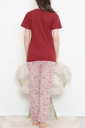 Süprem Kısa Kol Pijama Takımı Bordo - 18500.1048. - 6