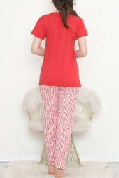 Süprem Kısa Kol Pijama Takımı Kırmızıdesenli - 18500.1048. - 7