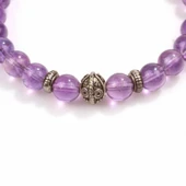 925 Ayar Gümüş Ametist Taşlı Bileklik thumbnail 2