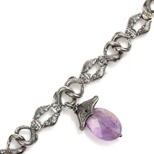 925 Ayar Gümüş Gerçek Ametist Taşlı Konstantin Bileklik thumbnail 3