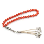 925 Ayar Gümüş Mercan Taşlı Tesbih thumbnail 5