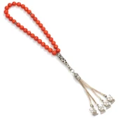 925 Ayar Gümüş Mercan Taşlı Tesbih thumbnail 4