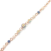 925 Ayar Gümüş Süzme Toplu Doç Zincirli Bileklik thumbnail 1