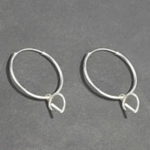 925 Ayar Gümüş Kişiye Özel Harf Halka Küpe thumbnail 1