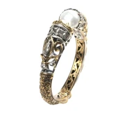 925 Ayar Gümüş Konstantinapol Tasarım İncili Bilezik thumbnail 5