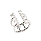 925 Ayar Gümüş E Harfi Tasarım Yüzük thumbnail 1