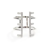 925 Ayar Gümüş E Harfi Tasarım Yüzük thumbnail 10