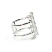 925 Ayar Gümüş E Harfi Tasarım Yüzük thumbnail 9