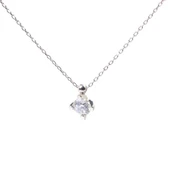 925 Ayar Gümüş 0,60 ct Pırlanta Görünümlü Tek Taş Kolye thumbnail 2
