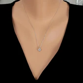 925 Ayar Gümüş 0,60 ct Pırlanta Görünümlü Tek Taş Kolye thumbnail 1