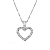 925 Ayar Gümüş Taşlı Kalp Kolye thumbnail 2
