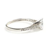 925 Ayar Gümüş 1 ct Görünümlü Tektaş Yüzük thumbnail 5