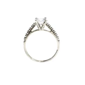 925 Ayar Gümüş 1 ct Görünümlü Tektaş Yüzük thumbnail 3