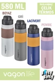 Vagonlife 580 ML Çelik Termos Rahat İçim Kaydırmaz Gövde-FFVGN031580ML - 5