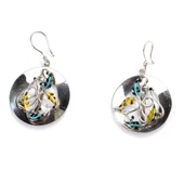 925 Ayar Gümüş Çanaklı Mineli Yaprak Küpe thumbnail 2