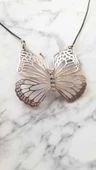 925 Ayar Gümüş Büyük Kelebek Kolye thumbnail 2