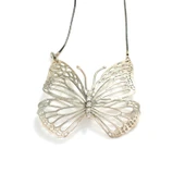 925 Ayar Gümüş Büyük Kelebek Kolye thumbnail 1