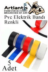 Renkli Elektrik Bandı 5 Adet Pvc İzolo Bant Elektrikçi Bandı Su Geçirmez Isıya Dayanıklı Yalıtım Bandı - 1