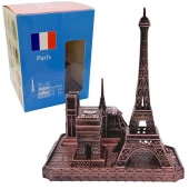 Vintage Metal Fransa Paris Şehri Bakır 14 cm thumbnail 2