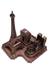 Vintage Metal Fransa Paris Şehri Bakır 14 cm thumbnail 8