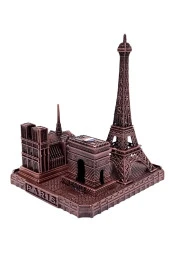 Vintage Metal Fransa Paris Şehri Bakır 14 cm thumbnail 9