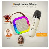 QASUL Kablosuz Mikrofonlu Karaoke Hoparlörü, Üstün Ses, Işık Efektleri Ve Çok Yönlü Kullanım - 3