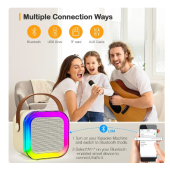 QASUL Kablosuz Mikrofonlu Karaoke Hoparlörü, Üstün Ses, Işık Efektleri Ve Çok Yönlü Kullanım - 4