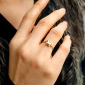 14 Ayar Altın Kelebek Figürlü Altın Yüzük thumbnail 2