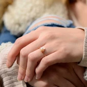 14k Altın İnci Eklem Yüzük thumbnail 2