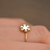 14k Altın Kar Tanesi Yüzük thumbnail 2