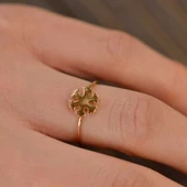 14k Altın Kar Tanesi Yüzük thumbnail 3