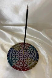 Yaşam Çiçeği Hayat Çiçeği Yaşam Ağacı Hand Made El İşi Feng Shui Ejderha Yılı Doğal Obsidyen Taşı Çubuk Konik Tütsülük thumbnail 1