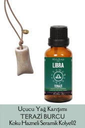 Terazi Burcu - Libra, Uçucu Yağ Karışımı, 10ml & Koku Hazneli Kolye02 - 1