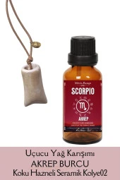 Akrep Burcu - Scorpio, Uçucu Yağ Karışımı, 10ml & Koku Hazneli Kolye02 - 1