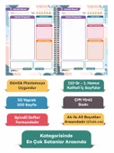 Kırmızı Kareler Günlük Planlayıcı Defter - Ders Çalışma Planlayıcı Defteri - Planlama Defteri - 2